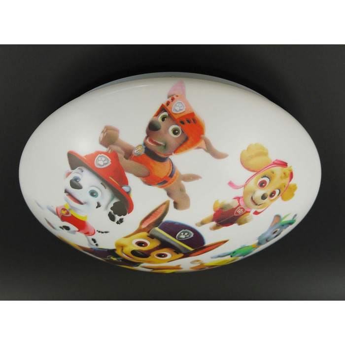 Дитяча стельова лампа Paw Patrol, пластик, E27, 36 см, для дітей, Маршал, Чейз, Скай