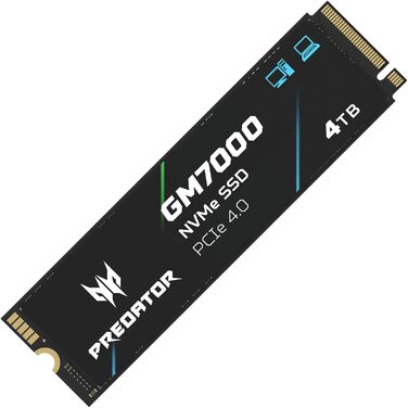 SSD Acer Predator GM7000 4TB NVMe PCIe Gen4 з DRAM Cache - 7400 MB/s для ПК, Ноутбука, PS5