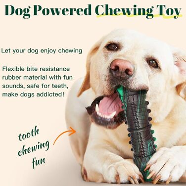HETOO Dog Toy, Indestructible, Robust, Squeaky, Chew Toy for Aggressive Chewers, Large and Medium Dog Breeds, Dental Care