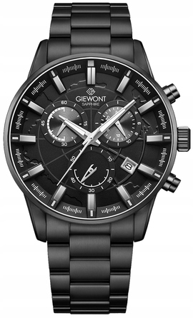 Чоловічий годинник Giewont Chronograph Sapphire, чорний, GW4580-B1
