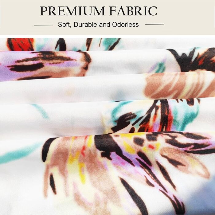 Штора для душу 180x180 см з квітами, антигрибкова, водонепроникна, поліестер, з кільцями (12 шт.)