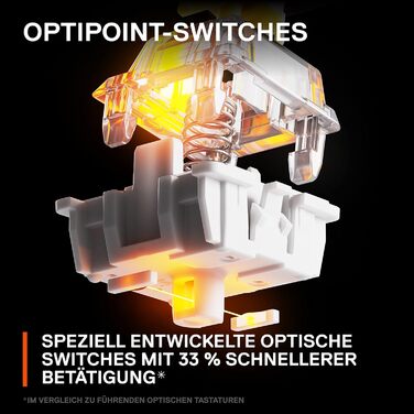 SteelSeries Apex 7 - Механічна ігрова клавіатура з OLED дисплеєм - QWERTZ (оптичні перемикачі, TKL, американська клавіатура)