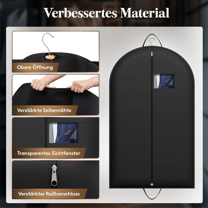 Чохли для одягу Lifewit 100x60 см (3 шт) – для костюмів, піджаків, блейзерів. Захисний мішок для одягу з мішком для взуття, 120 GSM, для подорожей та зберігання.