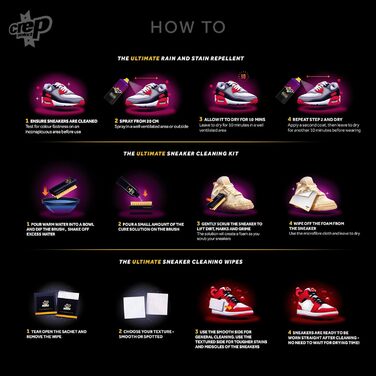 Crep Protect The Ultimate Shoe Care Gift Package – Shoe Protection Spray – Sneaker Cleaner – Quick Cleaning Wipes – Premium Brush and Microfiber Cloths