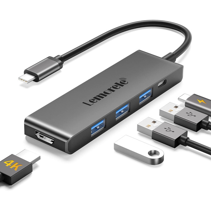 Док-станція USB-C Hub з 3 дисплеями, 2025 Upgrade: Dual 4K HDMI, VGA, 1000M Ethernet, 4 USB A 3.0/2.0, 100W PD, SD/TF, AUX 3.5mm, адаптер USB Multiport для Windows/Mac/Dell/HP та інших пристроїв з Type C (Чорний)