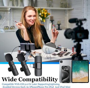 Бездротові петличні мікрофони Veloray 2 шт. для Android, USB-C, для смартфона, подкастів, соціальних мереж