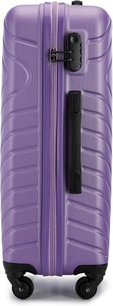 Набір валіз WITTCHEN Cube Line (S+M+L) з ABS, геометричним тисненням, 4 колесами, телескопічним ручками та комбінаційним замком. Ліловий колір.