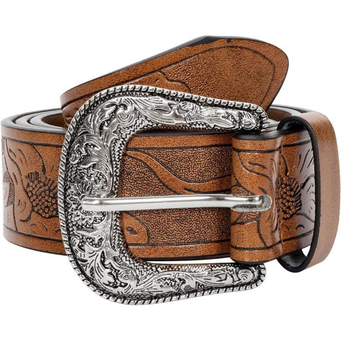 Жіночий/Чоловічий Ремінь Cowboy з Регульованою Пряжкою в Стилі Західного Дикого Заходу - для Джинсів, Штанів, Суконь. Розмір 30-39 (107 см)