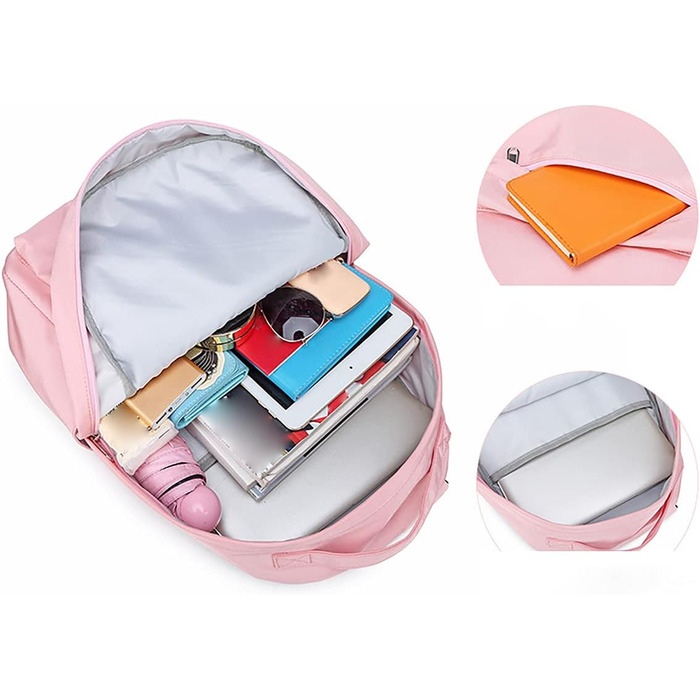 Жіночий рюкзак для школи, університету - водонепроникний рюкзак для підлітків та дівчат (рожевий, 30*14*42 см)