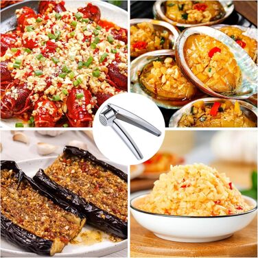 Преміум-прес для часнику EliteHoff з нержавіючої сталі, часникорізка, міцний та практичний кухонний аксесуар, стійкий до миття в посудомийній машині