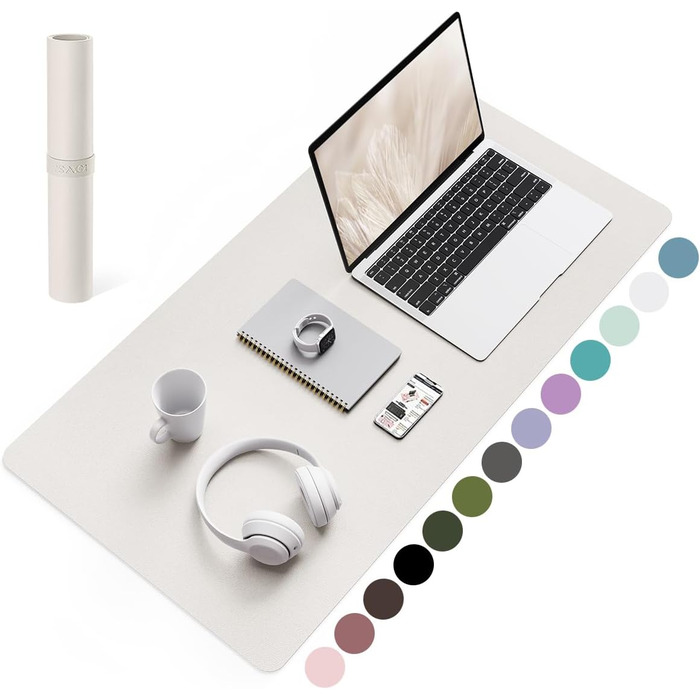 Підкладка під мишу YSAGi з шкіри, 80x40 см - захист столу для офісу та дому (сірий)