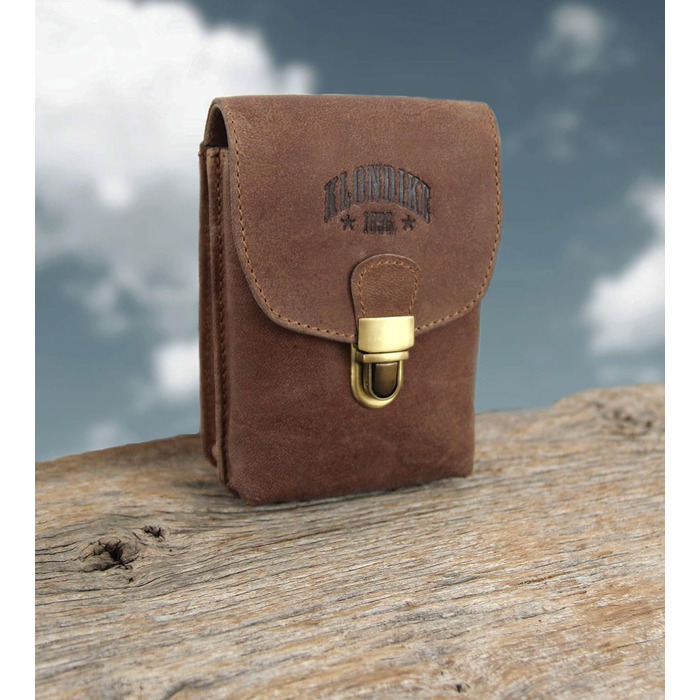 Genuine Leather Belt Pouch 'Bobby' - Large Hip Bag for Women and Men – Retro Medieval/Viking/Hiking Bag (Brown)