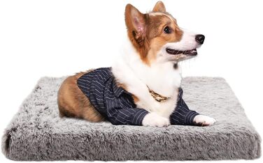 М'яке ліжко для собак великих та маленьких порід, захист дивану, плюшеве, пухнасте, дихаюче, ліжко для котів, зимове, тепле, з підстилкою, легко миється, знімний чохол, нековзне, подушка для собак (XL 100x60x10 см, M 50x40x5 см, Колір: Легкий кавовий)