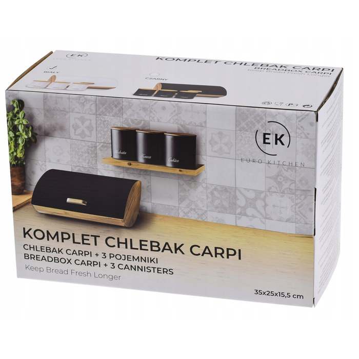 Набір для зберігання хліба Eurokitchen, чорний бамбук