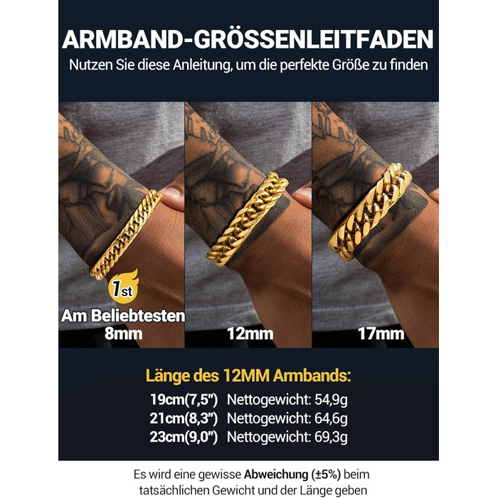 Чоловічий браслет PROSTEEL з нержавіючої сталі з 18k золотом, чорний, ланцюговий, 19/21/23см, 8мм/12мм/16,5мм/17мм, браслет для чоловіків, стимпанк, хіп-хоп, мода