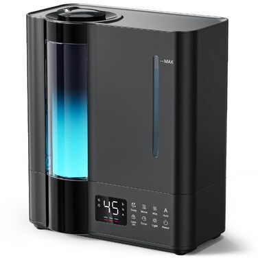 Зволожувач повітря AROEVE 8L для дому, офісу та дитячої кімнати: холодний/теплий пар, аромадифузор, гігростат, тихий (25 дБ), тривала робота (60 год)