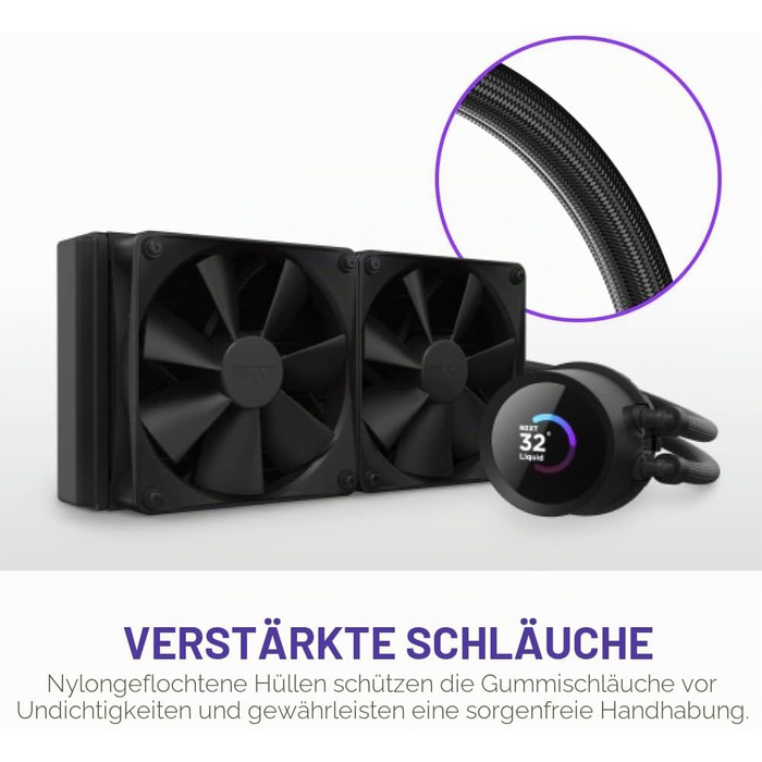 Рідинне охолодження процесора NZXT Kraken 280 RGB, 280мм, з LCD-дисплеєм, чорний