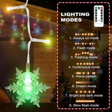 Льоново-світловий гірлянда AUAUY на Різдво: 6м, 40 LED, 2 режими, вологостійка, для дому та саду
