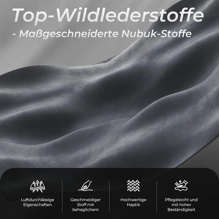 Ігровий крісло Dowinx з мікрофібри: дихаючий, ергономічний, з підніжкою (світло-сірий)