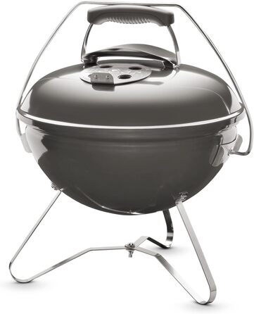 Вугільний гриль Weber Smokey Joe Premium, портативний, 37 см, з порцеляновим покриттям, кришка та котел, сірий, ручка для перенесення