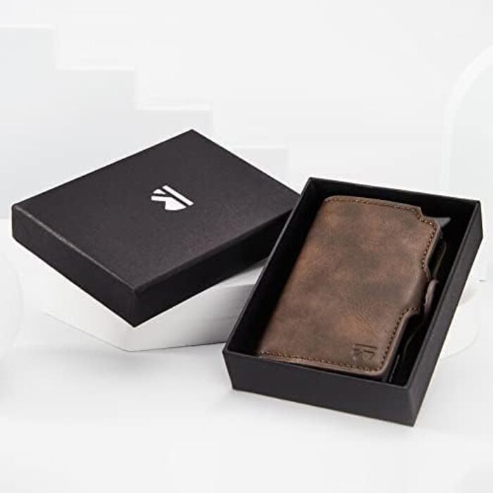 BEWMER Преміум картхолдер | Смарт-портмоне для жінок та чоловіків з RFID-захистом | Чорний/Червоний