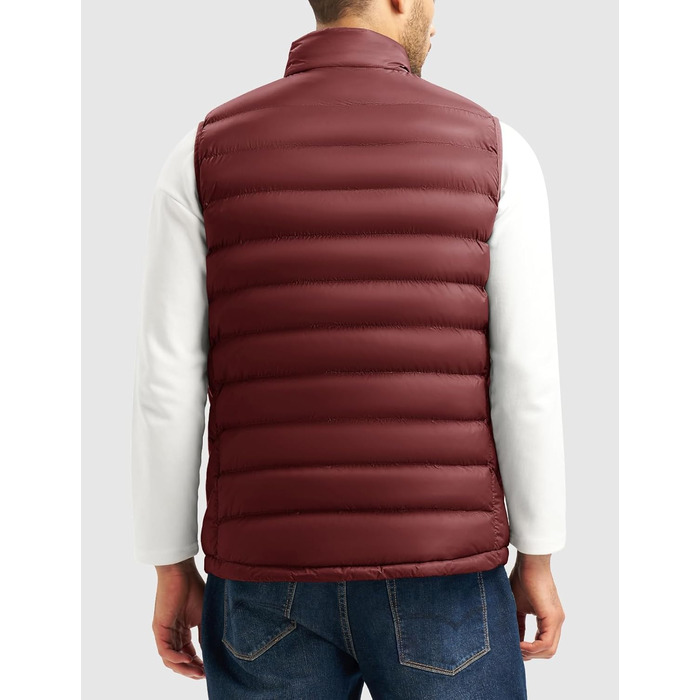 Чоловіча жилетка Rdruko з еко-замші, тепла зимова жилетка для активного відпочинку та туризму, 5 кишень (XL, Бордовий)