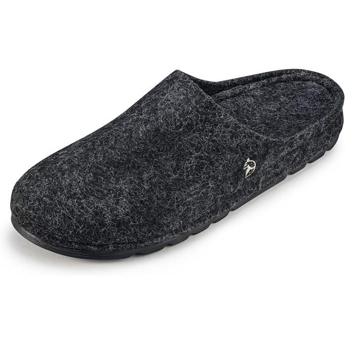 Чоловічі фетрові тапочки ESTRO - теплі зимові халапи з гумовою підошвою (45 EU, чорний)