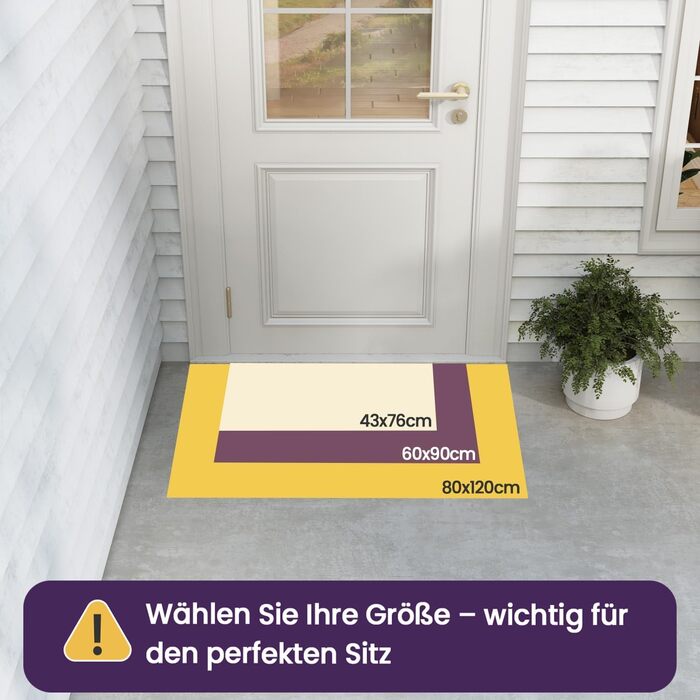 Дексі килимок для дому та вулиці 43 x 76 см, антиковзкий, водонепроникний, міцний, сірий