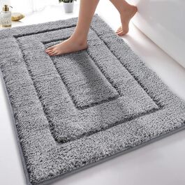 DUNSOO Non-Slip Bathroom Rug - Absorbent Microfiber Bath Mat for Shower, Bathtub & Toilet - 60x150cm
