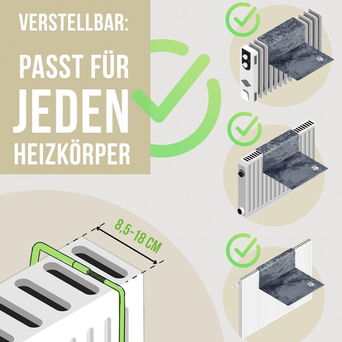 NEO CAT BED FOR RADIATORS incl. 5 Matatabi Sticks | COZY RADIATOR BED | suitable for all radiators | Cat hammock for radiators, | free from harmful substances | with removable liner (Anthracite)