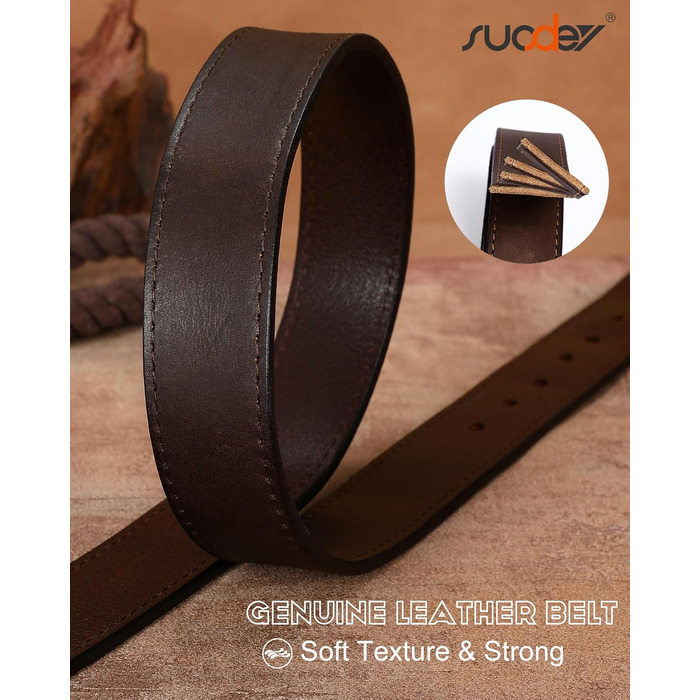 Жіночий шкіряний ремінь SUOSDEY вінтажний, для джинсів, штанів та суконь, з пряжкою золото/срібло, ширина 3.3 см (кава-срібло, розмір 92-102 см)