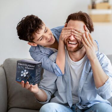 Електрична бритва для гоління голови Glatzen 6D, чоловіча, 2 режими, магнітна, IPX7 водонепроникна, Type-C, для сухого та вологого гоління 0.0 мм