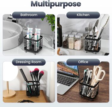 Підставка для зубних щіток Luxspire, електрична, з нержавіючої сталі, настінна без свердління, чорна, 2 слоти