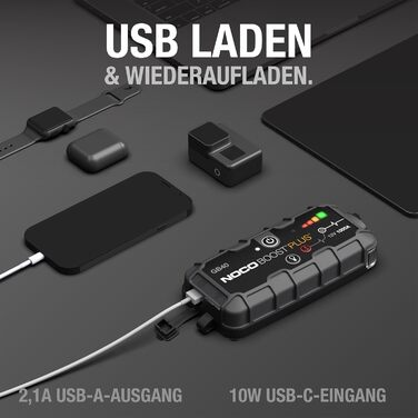 Портативний пусковий пристрій NOCO Boost GB40: Powerbank 1000A для автомобілів (бензин до 6.0L, дизель до 3.0L)