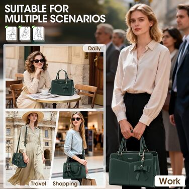 Сумка жіноча RAINSMORE середнього розміру з екошкіри, зелена: сумка-тоут, сумка на плече, ручна сумка