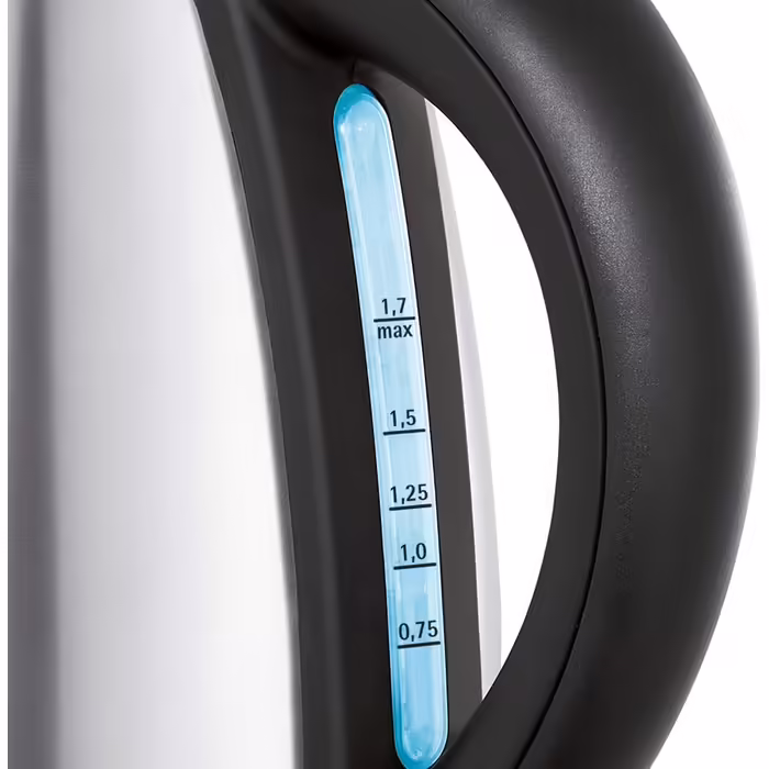 WMF Good Water Kettle Stainless Steel 1.7L, Electric Kettle with Scale Filter, 2400 W, Illuminated Water Level Indicator, Brushed Stainless Steel