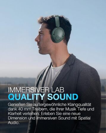 Бездротові накладні навушники JLab JBuds LUX ANC з активним шумозаглушенням, Bluetooth, колір Sage (шалфей)