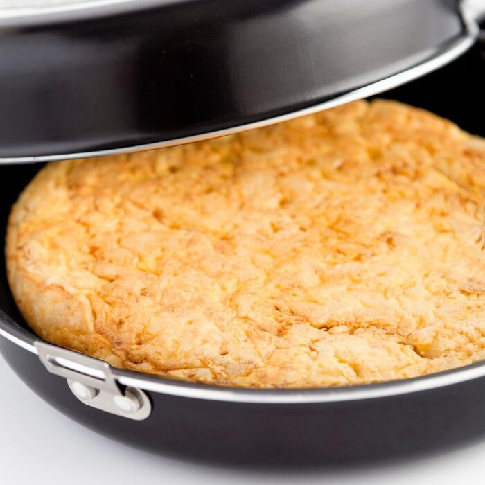Quid Gastro Double Omelette Pan 24 cm Aluminum Printed, Metal, Black (26CM)