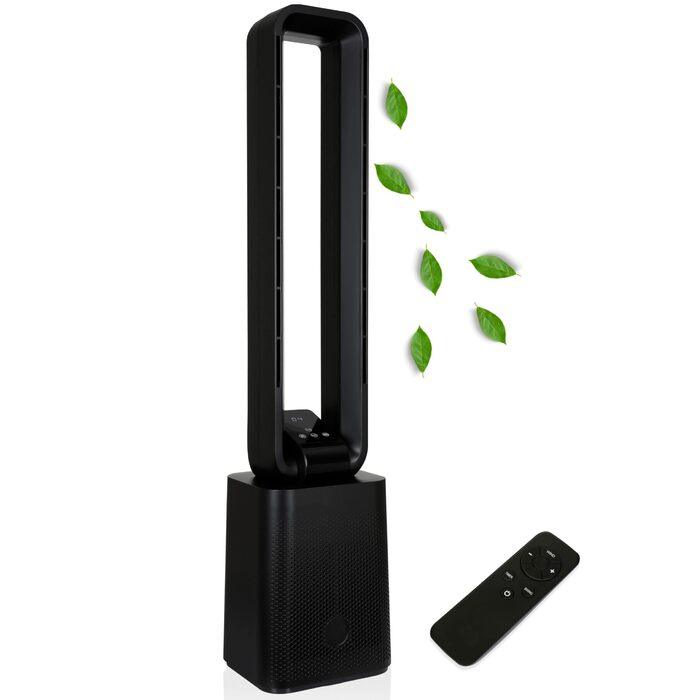 Тиха та потужна базова колонка з LED-дисплеєм, пультом дистанційного керування, 3 режимами та таймером 15 годин. Кольори: чорний