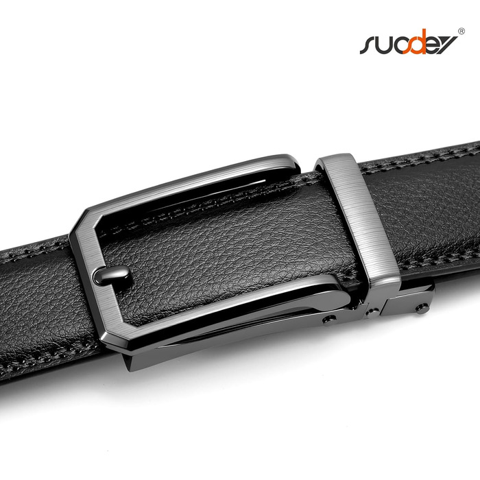 Чоловічий шкіряний ремінь SUOSDEY з автоматичною застібкою, 30 мм, 115/130 см, для штанів, джинсів, костюма