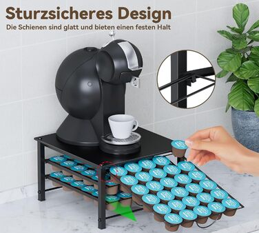 Тримач для капсул Dolce Gusto, органайзер для 90 капсул, металева висувна шухляда з антиковзкими ніжками, для дому та офісу