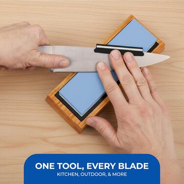 Преміум точило для ножів Sharp Pebble, 2-стороння зернистість 1000/6000, бамбукова основа та кутник