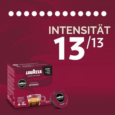 Кава в капсулах Lavazza A Modo Mio Espresso Intenso, інтенсивність 13, суміш Арабіки та Робусти, середньо-темне обсмаження, 64 капсули (4 упаковки по 16 шт)