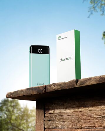 Power Bank Charmast 10000mAh з 6 виходами, USB-C, LED-дисплеєм, 4 кабелями, для iPhone, Huawei, Samsung