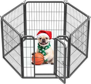 Клітка для собак на вулицю, загін для тварин, вольєр для цуценят, 61x6 панелей, чорний