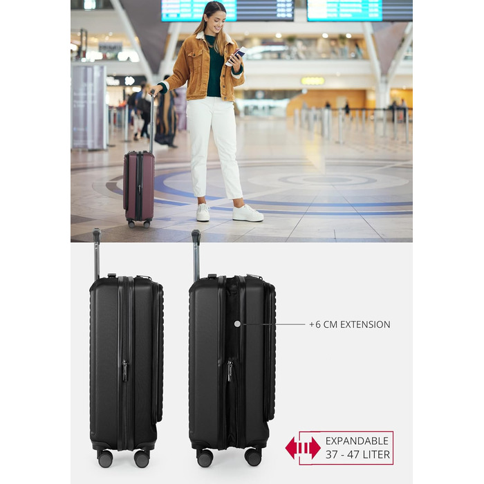 Чохол для багажу Hauptstadtkoffer Mitte - великий, жорсткий, з TSA, 4 колеса, 77 см, 130 літрів (Чорний)