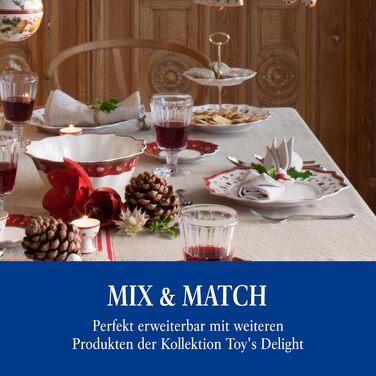 Villeroy & Boch Toy's Delight – міні етажерка для різдвяних солодощів, керамічна підставка для десертів, новорічний декор, преміум порцеляна, ідеально для буфету та подарунка