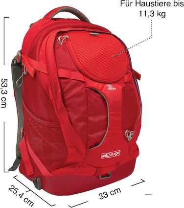 Рюкзак для собак Kurgo G-Train, червоний, 33x53x25 см, з відділенням для тварин