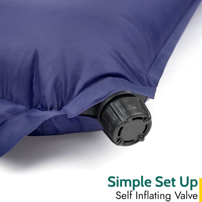 Trail Outdoor Self-Inflating Sleeping Pad - 5cm Thick Camping Mat - Blue