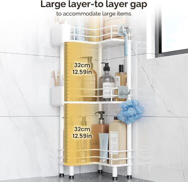 Набір з 3 кутових поличок для душу Orimade, нержавіюча сталь, без свердління, для ванної кімнати